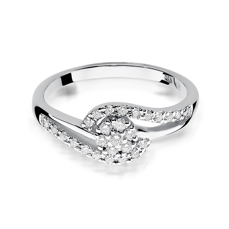 Pierścionek złoty 585 z brylantami 0,17ct zaręczynowy W-184