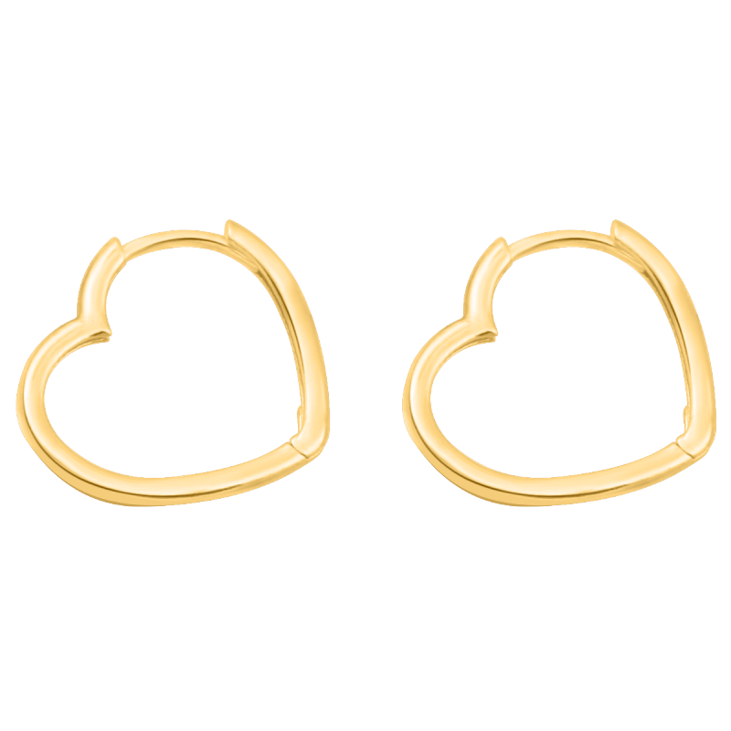 Kolczyki złote 585 kreolki serduszka serca