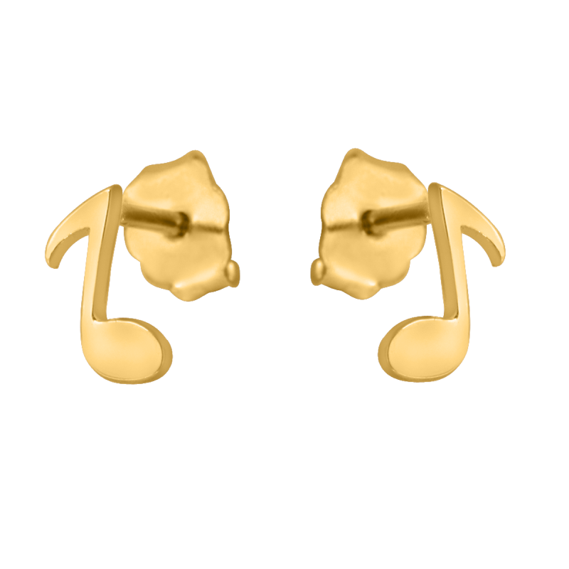 Kolczyki złote 585 sztyft nutki nuty