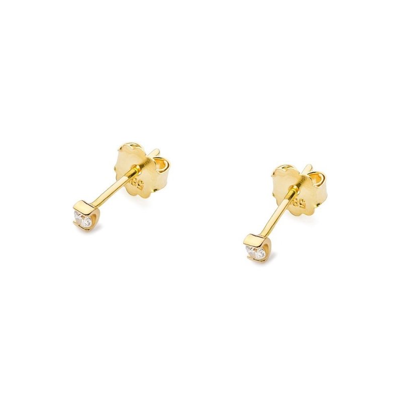 Kolczyki złote 585 z brylantami 0,08ct KO-55