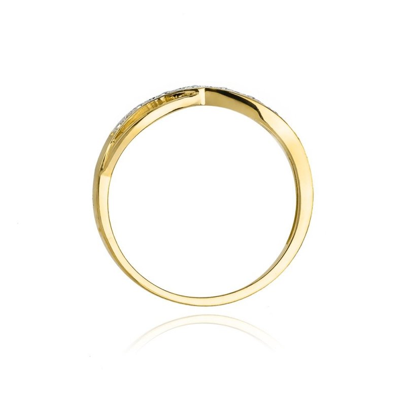 Pierścionek złoty 585 z brylantami 0,06ct zaręczynowy W-90