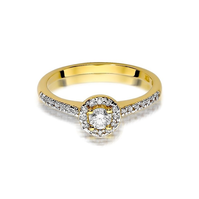 Pierścionek złoty 585 z brylantami 0,28ct W-406 zaręczynowy