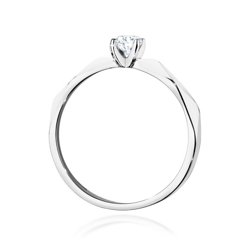 Pierścionek złoty 585 z brylantem 0,15ct zaręczynowy W-484