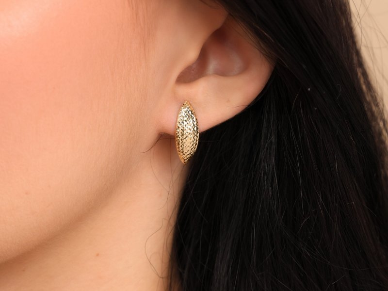 Kolczyki złote 585 eleganckie codzienne bez cyrkonii