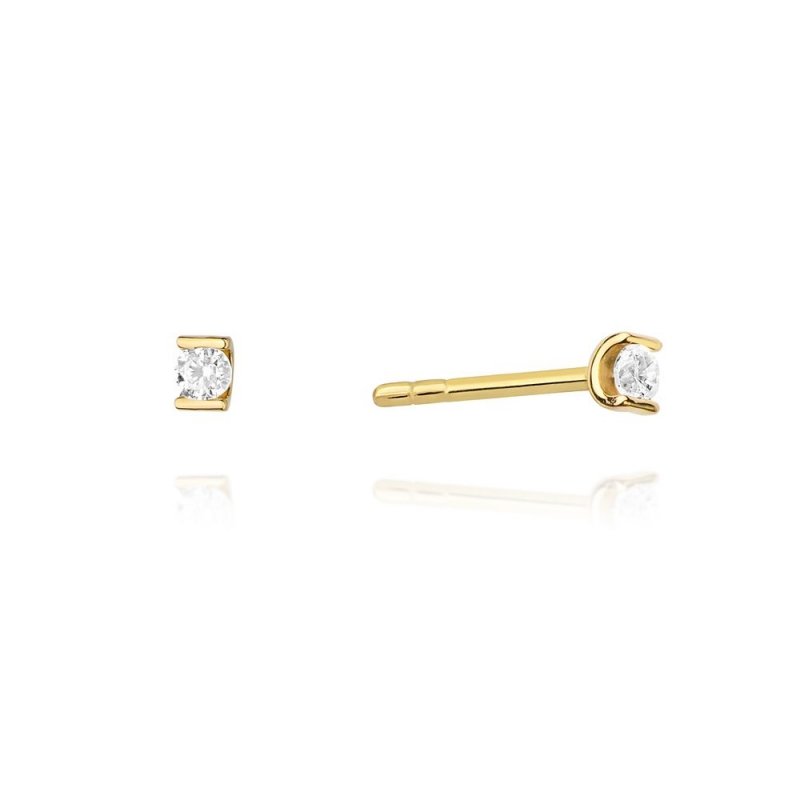 Kolczyki złote 585 z brylantami 0,08ct KO-55