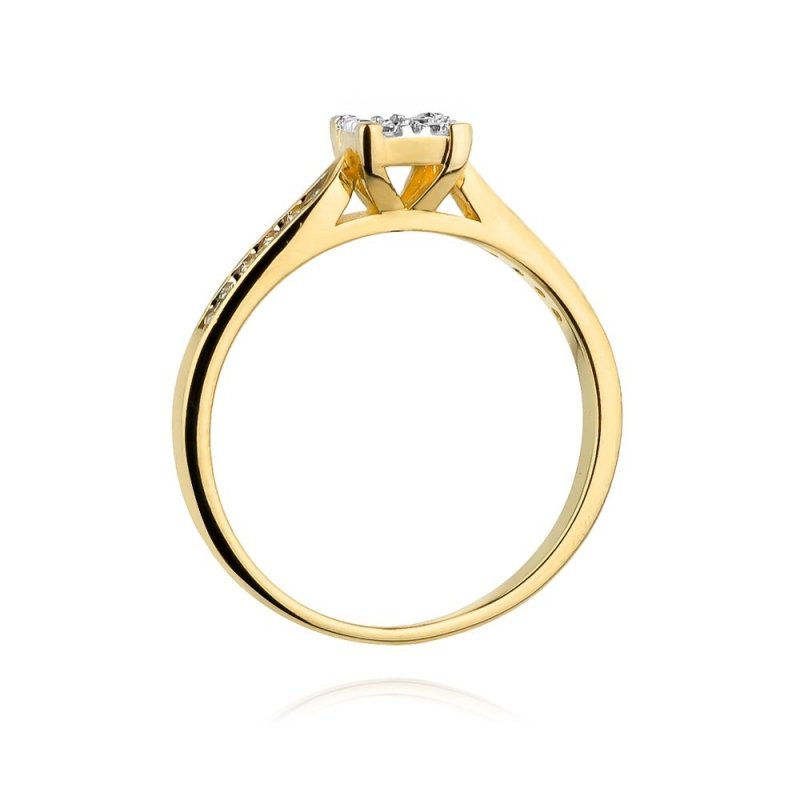 Pierścionek złoty 585 z brylantami 0,16ct zaręczynowy W-402