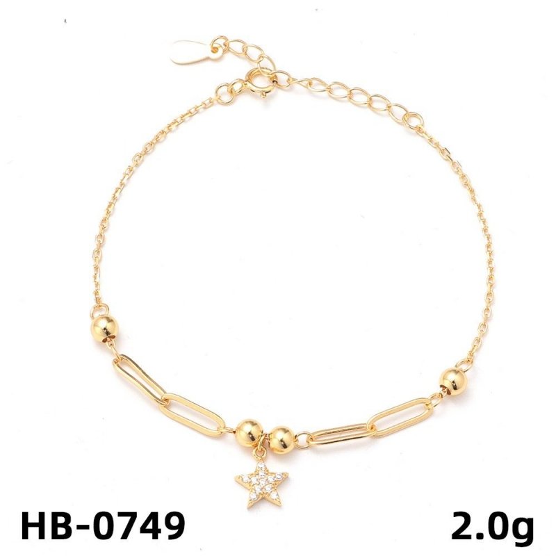 Bransoletka srebrna 925 pozłacana gwiazdka