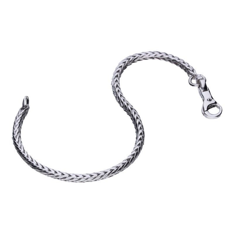 Bransoletka srebrna 925 gruby lisi ogon na koraliki