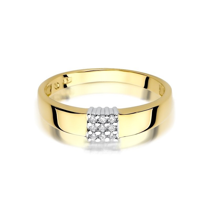 Pierścionek złoty 585 z brylantami 0,05ct zaręczynowy W-417