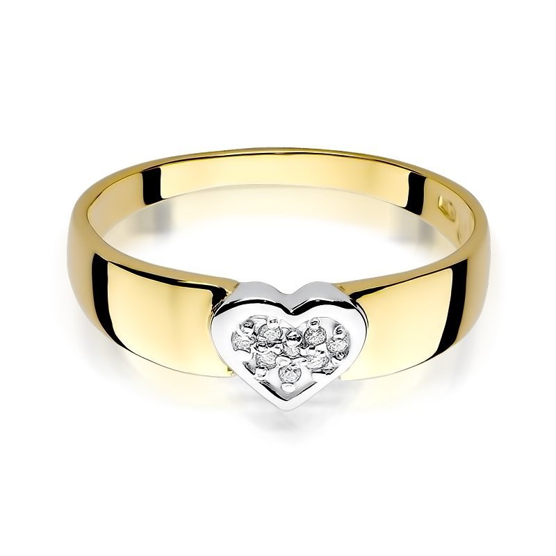 Pierścionek złoty 585 z brylantami 0,04ct zaręczynowy W-314
