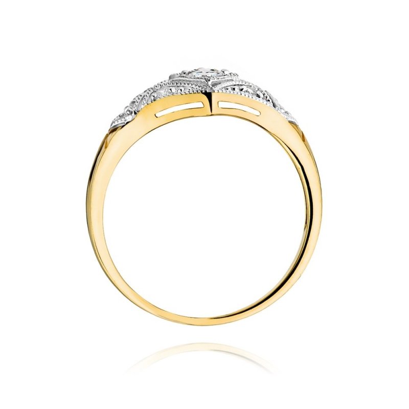 Pierścionek złoty 585 z brylantami 0,19ct zaręczynowy W-412