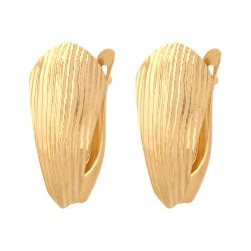 Kolczyki złote 585 na klapkę, zatrzaskowe - 33737