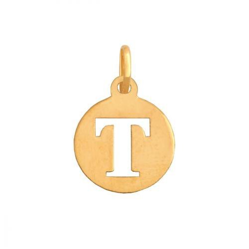 Zawieszka złota 585 litera, literka T -  35381