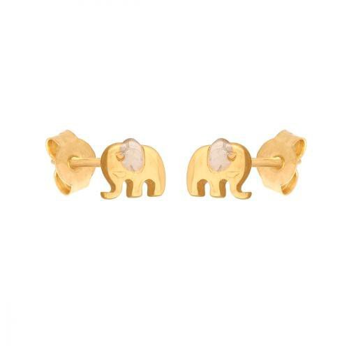 Złote kolczyki 585 słoniki - 42410