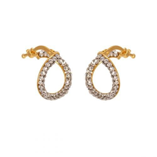 Kolczyki złote 585 na klapkę, zatrzaskowe - 45911