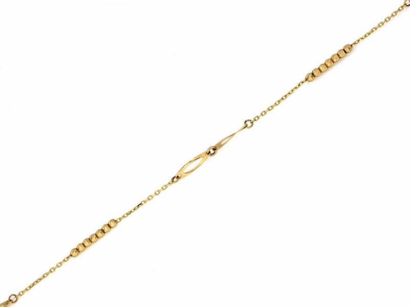 Bransoletka złota 375 delikatna kuleczki łańcuszkowa