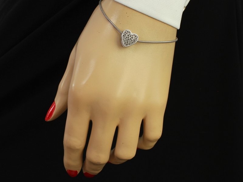 ZAWIESZKA CHARMS SERCE SREBRO 925 AŻUR SERDUSZKO