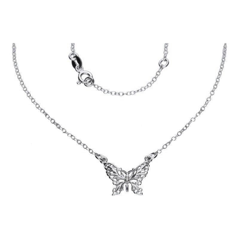 Łańcuszek srebrny 925 motyl motylek ażurowy
