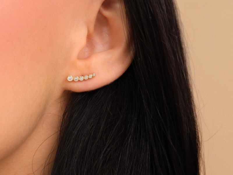 Kolczyki złote 375 patyczki kreski łuk oryginalne