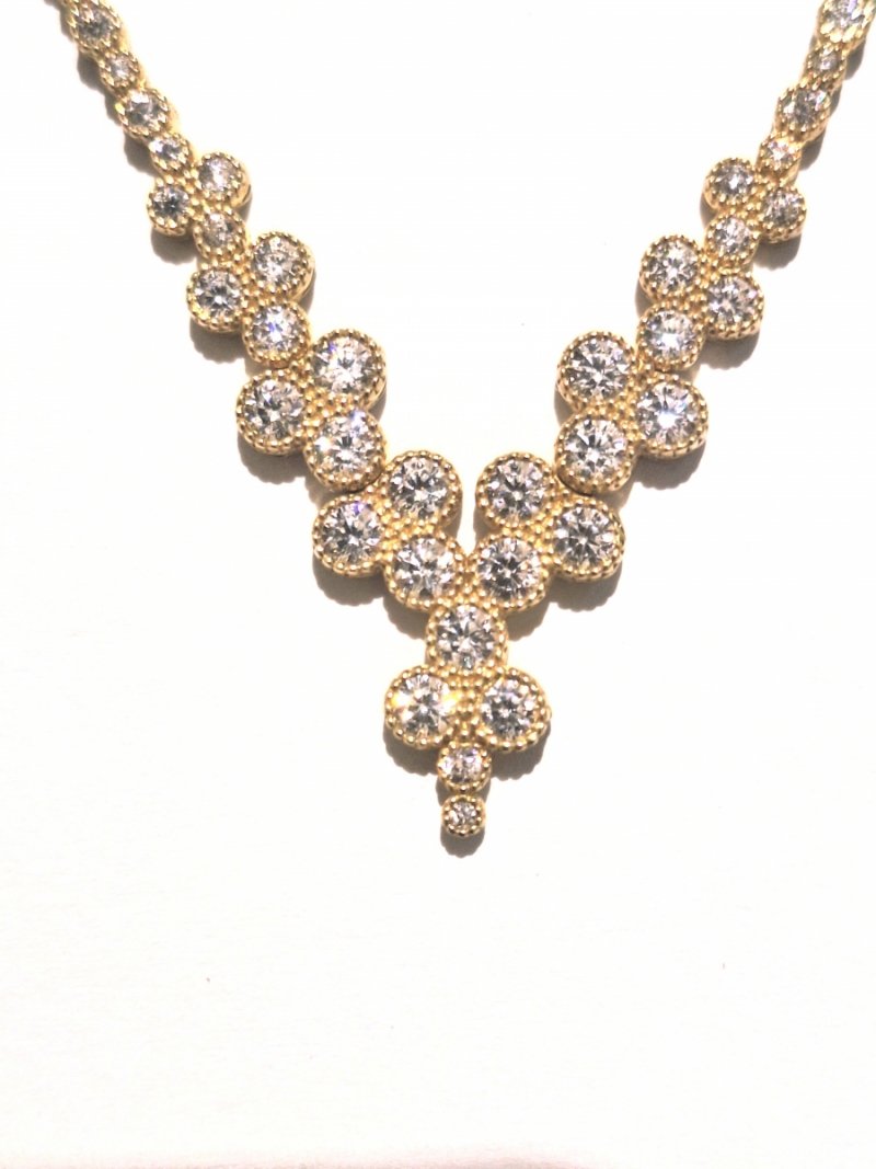 ZŁOTY NASZYJNIK 585 OZDOBNY 6,95g CYRKONIE