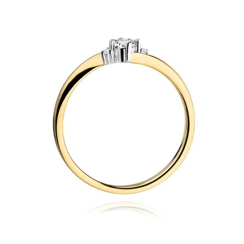 Pierścionek złoty 585 z brylantami 0,12ct zaręczynowy W-346