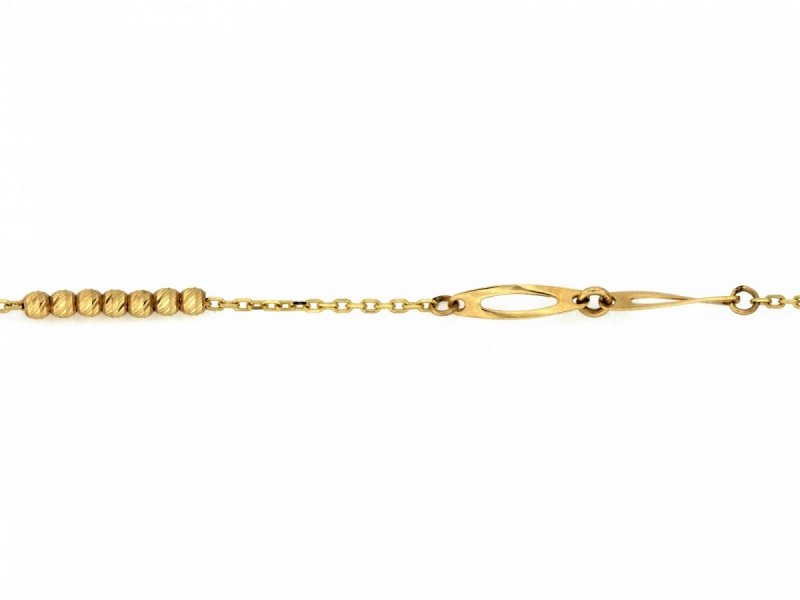 Bransoletka złota 375 delikatna kuleczki łańcuszkowa