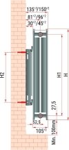Diamond grzejnik panelowy C22 550x600 boczny + wieszaki