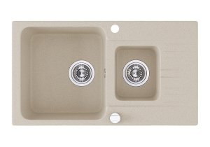 Zlewozmywak Kuchinox Madagaskar 1,5-komorowy 44x78 cm Zlew kuchenny beżowy z ociekaczem