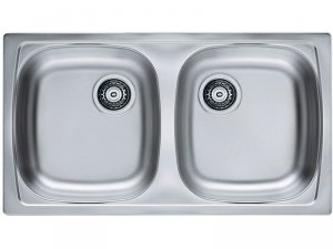 Zlewozmywak Alveus Basic 160 78x44 cm 2-komorowy INOX +syfon