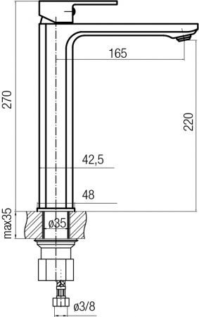 Bateria umywalkowa Valvex Loft GOLD wysoka stojąca Złota
