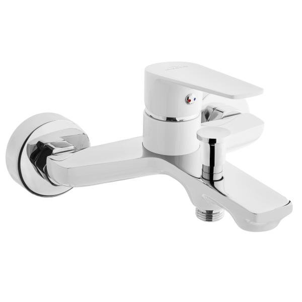 Invena Dokos Bateria wannowa ścienna biała/chrom TREND