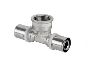 Trójnik Zaciskany Pex 25x3/4x25 GW zaprasowywany