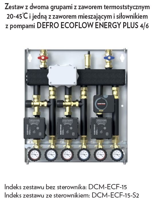Defro DCM 20 grupa mieszająca ze sprzęgłem hydraulicznym do 35 kW 3 obiegi
