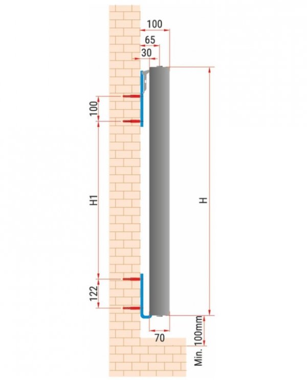 Grzejnik pionowy Diamond PV20 1800x400 kaloryfer dekoracyjny z płaską płytą 1165 W