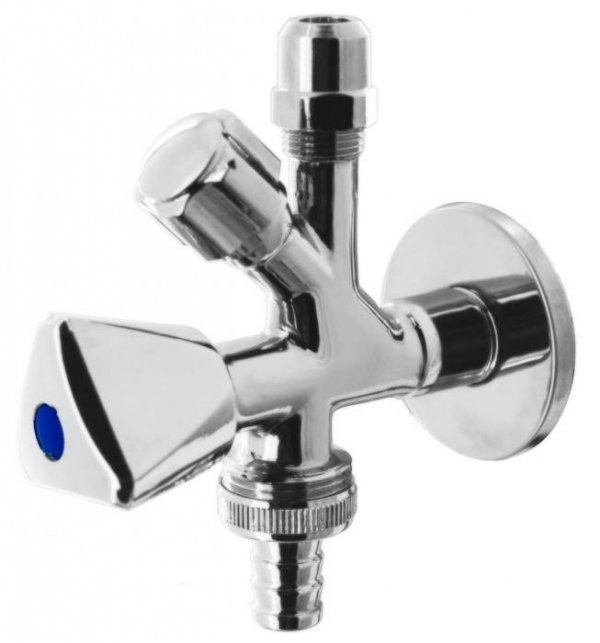 Zawór kombinowany grzybkowy 1/2x3/8x3/4 z rozetą