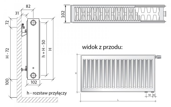 Purmo CV22 600x900 grzejnik panelowy pokojowy- wyprzedaż