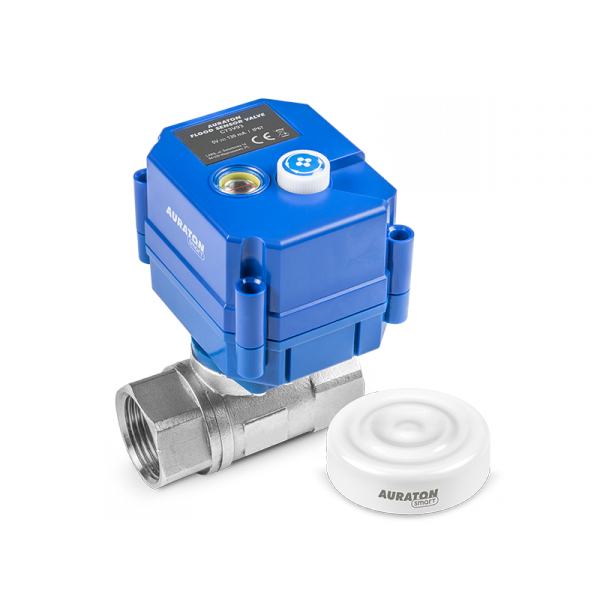 Auraton Water Stop Set 1&quot; elektrozawór do wody z czujnikiem zalania  Gw/Gw 