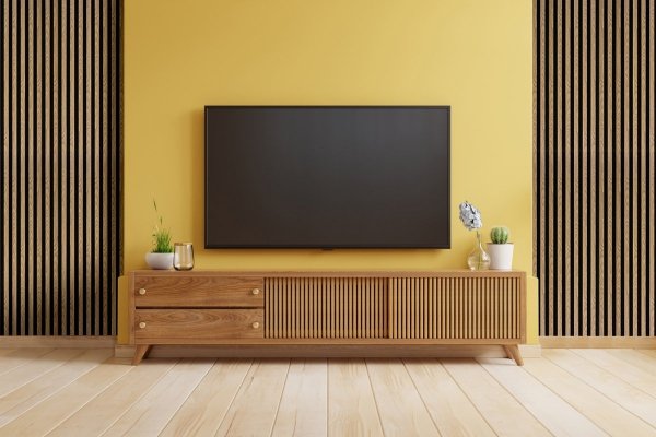Lamele ścienne Woodline panel akustyczny na czarnym filcu Czarny mat 30x270 cm