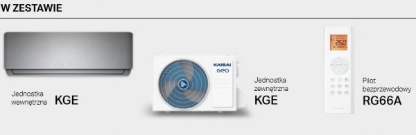 Kaisai GEO 5,3 kW KGE klimatyzator ścienny split 2w1 zestaw
