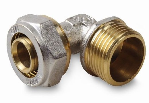 Kolano Pex 16x1/2&quot; GZ skręcane Alupex wzmocnione