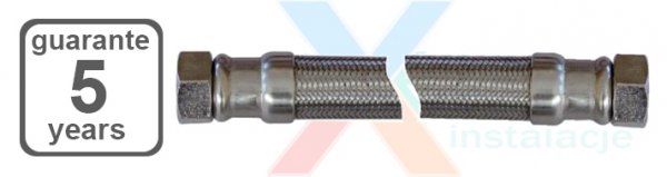 Wąż w oplocie Inox przyłącze do wody 1x1 cal 80 cm