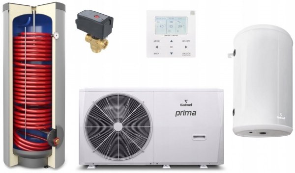 Galmet Prima 10 GT COP 4,95 R32 pompa ciepła + zbiornik cwu 200 l + bufor 40 l + zawór 3D