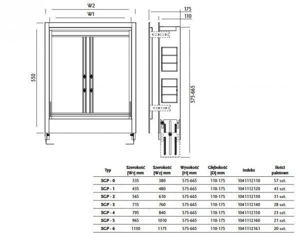 Szafka podtynkowa rozdzielacza 11-12 obwodów Skrzynka rozdzielacza 795x665x175 mm