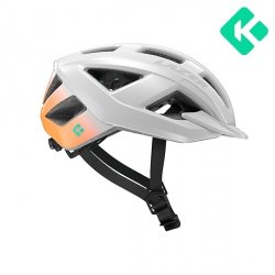 Kask gravel/MTB Lazer Cerro KinetiCore — White Flash Orange • Rozmiar S (52–56 cm)