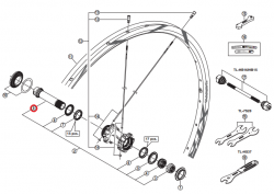 Oś piasty przód Shimano WH-M980-F15-29