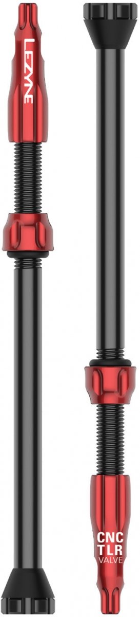 Zawory tubeless Lezyne Tubeless Valve CNC 80 mm — aluminiowe - czerwone