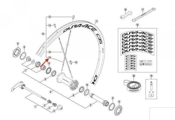 Szprycha Shimano WH-7900-C35-CL-F 275 mm