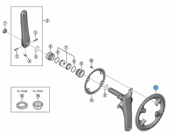 Zębatka zewnętrzna Shimano Ultegra FC-R8100 50T-NK