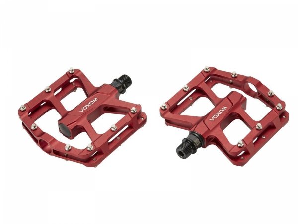 Pedały platformowe Voxom MTB Pedal Pe16 — czerwone anodowane