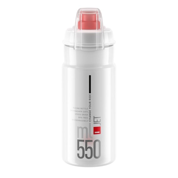 Bidon ELITE Jet Plus Clear Red logo 550ml 